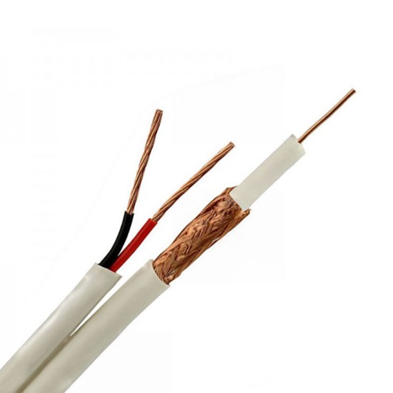 Кабел коаксиален меден RG59+захранване 2х0.5mm