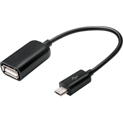 Кабел Micro OTG USB B 0.15м. черен