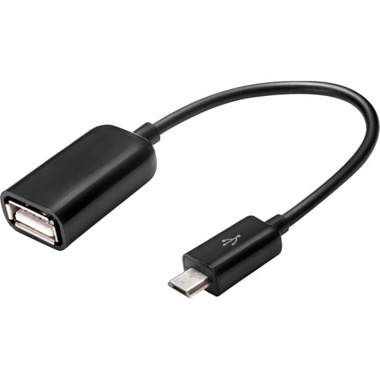 Кабел Micro OTG USB B 0.15м. черен